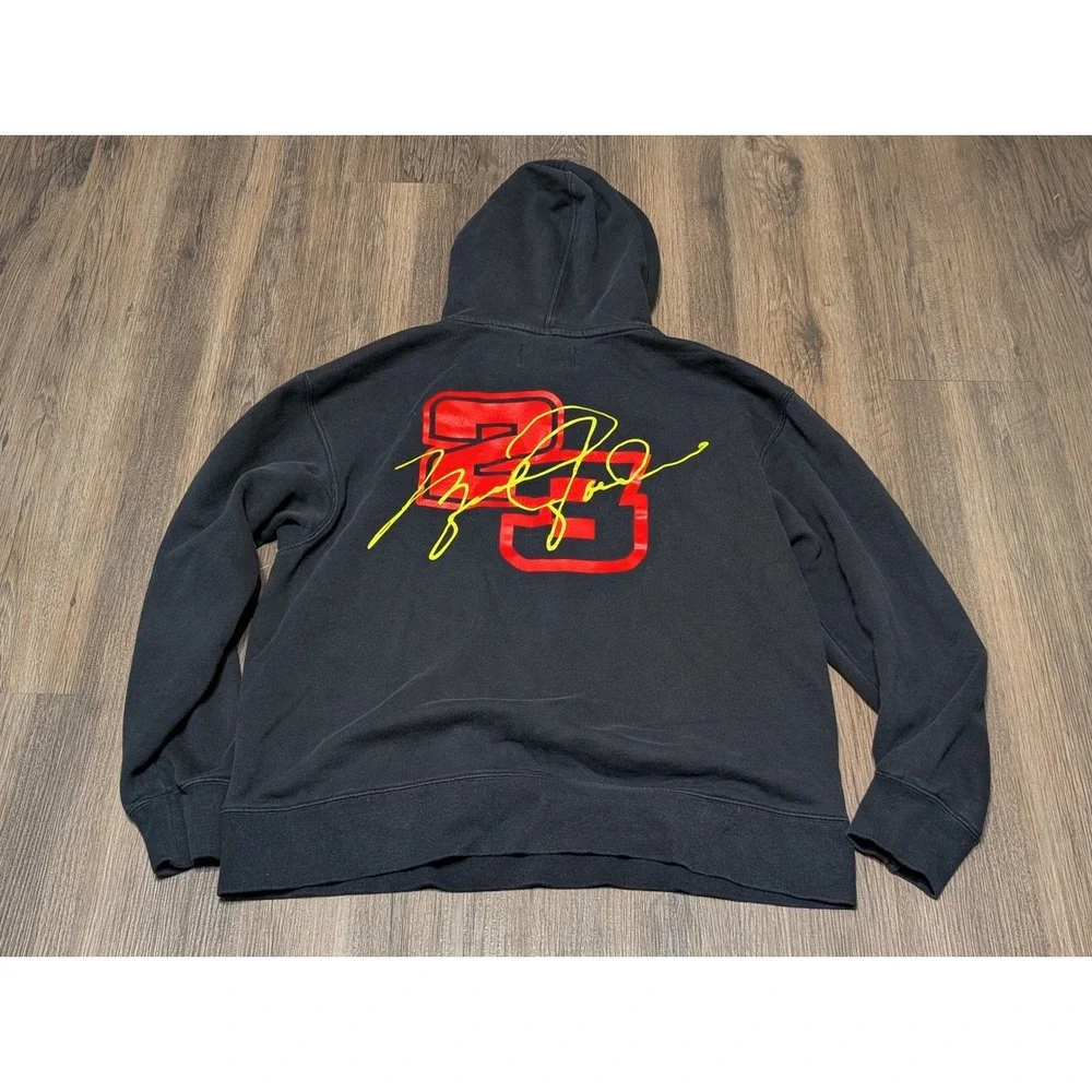 Jordan Hoodie Mens Medium Black Checkered Jumpman Racing 23‎ Pullover Sweatshirt